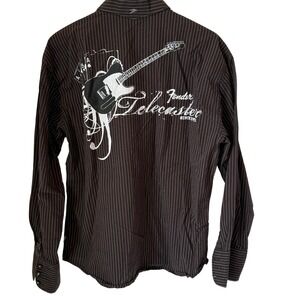 Fender The Rock & Roll Lifestyle Telecaster Graphic Striped Button Up Size XL